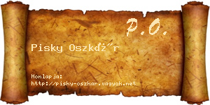 Pisky Oszkár névjegykártya